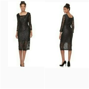 Candie's Column Lace Dress with Sleeves